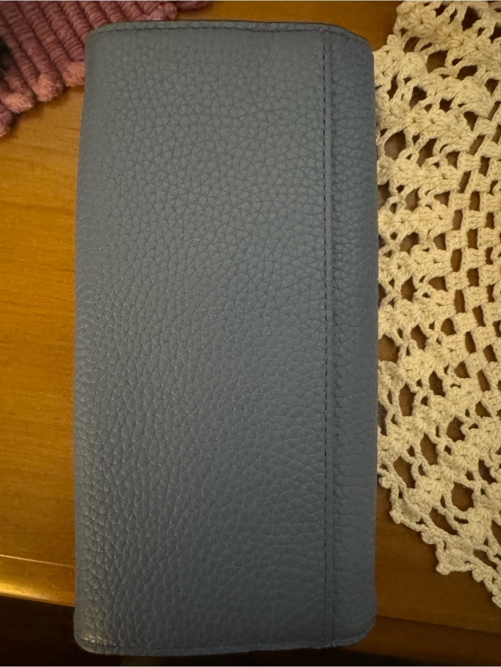Michael Kors Blue Pebbled Leather Continental Turn Lock Wallet - Picture 3 of 7